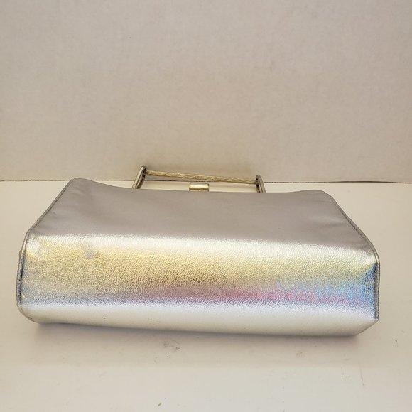 Vintage Silver Handbag with Silver Trim and Handle - Picture 2 of 10